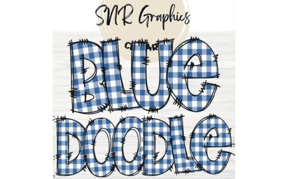 Blue Gingham Doodle Letters: A Playful Alphabet for Creative Projects