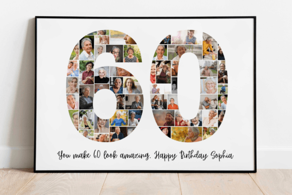 Celebrate Six Decades: The 60th Birthday Photo Collage Template