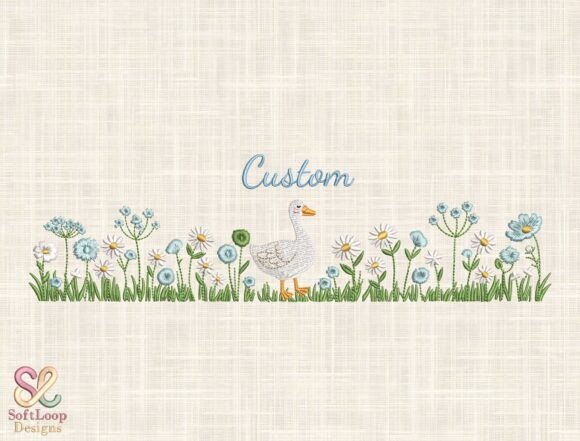 Custom Goose Embroidery Design: A Farmhouse Embroidery Charm