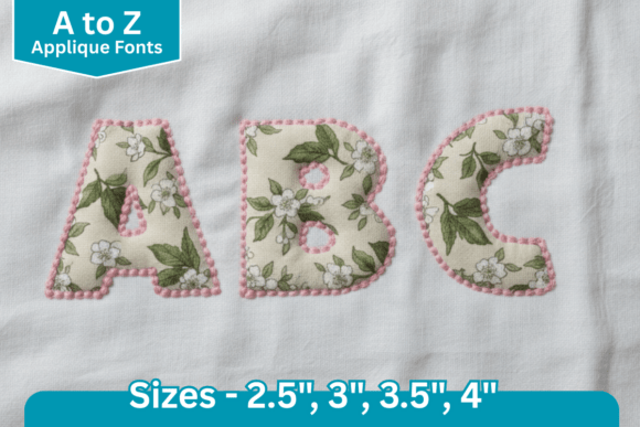 Dot Edge Applique Fonts: A Bold Embroidery Alphabet