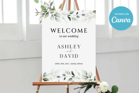 Elegant Greenery Welcome Signs for Your Wedding