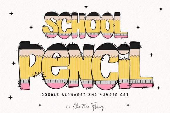 Pencil Doodle Alphabet School PNG: A Handcrafted Asset for Educational Projects