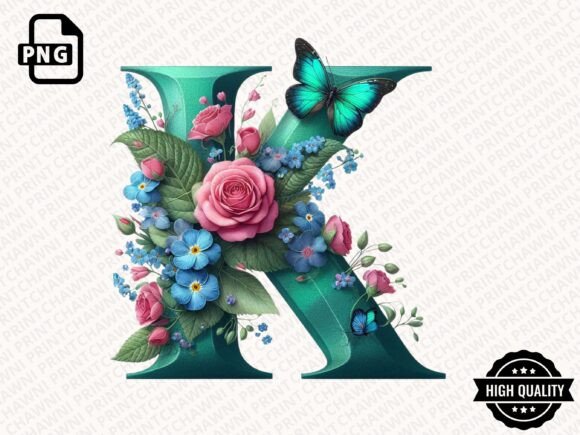 Roses & Butterflies Alphabet Clipart PNG: Your Go-To Design Asset