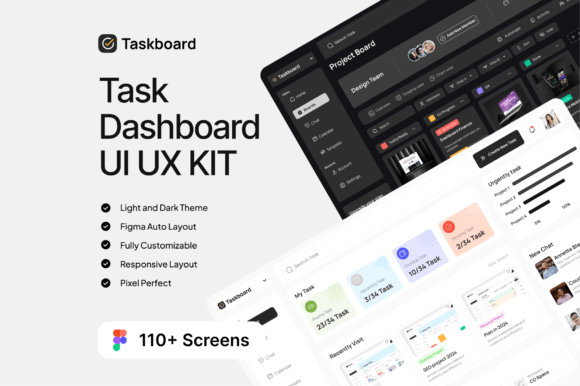 Taskboard: A Professional Task Dashboard UI UX KIT