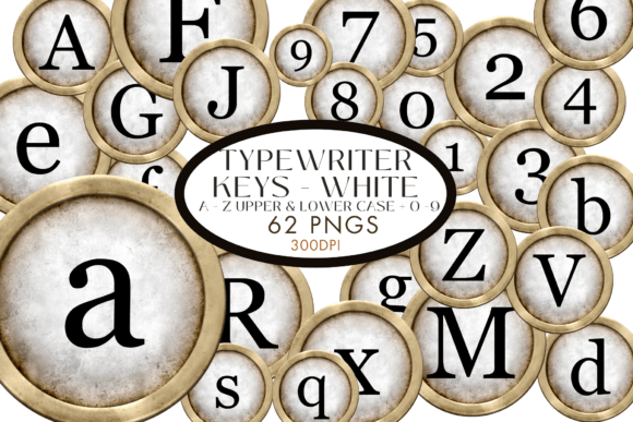 White Typewriter Keys Vintage: A Timeless Design Asset